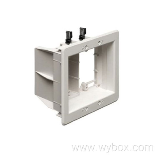 Recessed TV Box Wall Plate Kit Paintable 2-Gang, White non-metallic combination power and low voltage TV BOX Kit